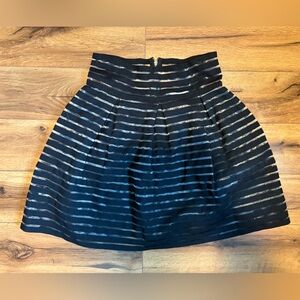 Black Striped A-Line Skirt